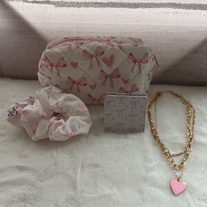 Pink Heart and Bow Set